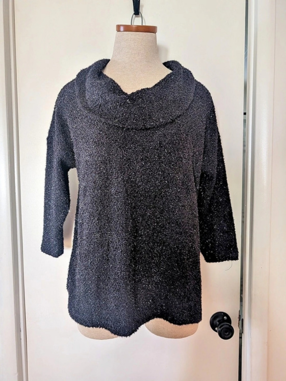 Style&Co. Cowl Neck Sweater in Black Size Large